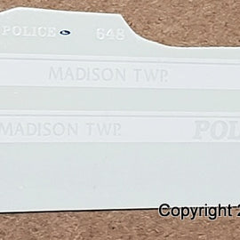 1/43rd scale Madison Township, Ohio Police Decals