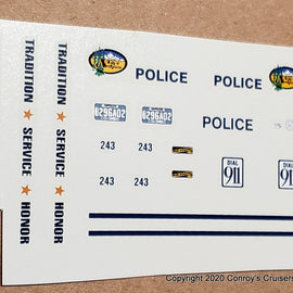 1/43rd scale North Glenn, Colorado Police Decals