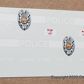 1/43rd scale Springfield Township, Ohio Police Decals