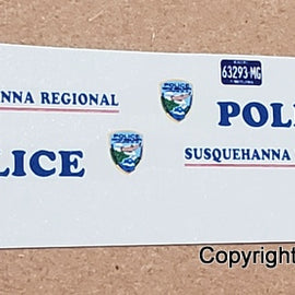 1/43rd scale Susquehanna Regional Police, Pennsylvania Decals