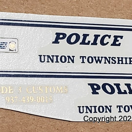 1/43rd scale Union Township, Ohio Police Decals