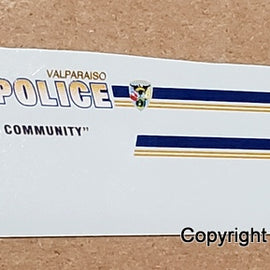 1/43rd scale Valparaiso, Indiana Police Decals