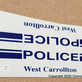 1/43rd scale West Carrollton, Ohio Police Decals