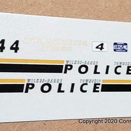 1/43rd scale Wilkes-Barre, Pennsylvania Police Decals