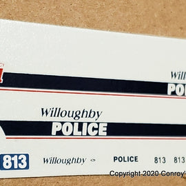 1/43rd scale Willoughby, Ohio Police Decals