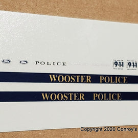 1/43rd scale Wooster, Ohio Police Decals