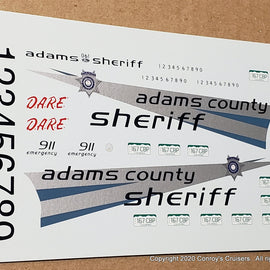 1/24th scale Adams County, Colorado Sheriff Decals