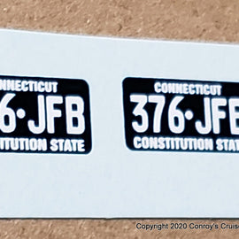 1/24th scale Connecticut License Plate Decals