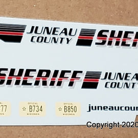 1/24th scale Juneau County, Wisconsin Sheriff Decals (black graphics)