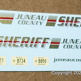 1/24th scale Juneau County, Wisconsin Sheriff Decals (gold graphics)