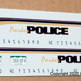 1/24th scale Parker, Colorado Police Decals