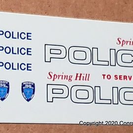 1/24th scale Spring Hill, Kansas Police Decals