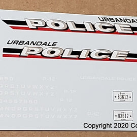 1/24th scale Urbandale, Iowa Police Decals