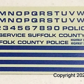 1/24th scale Suffolk County, New York Police Decals (old graphics)