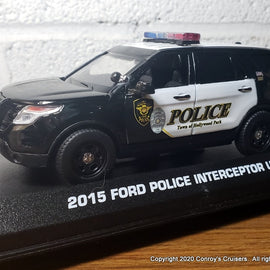 Custom 1/43rd scale Hollywood Park, Texas Police Ford Police Interceptor Utility diecast car