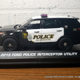Custom 1/43rd scale Hollywood Park, Texas Police Ford Police Interceptor Utility diecast car