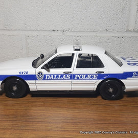 Custom 1/24th scale Dallas, Texas Police Ford Crown Victoria diecast model