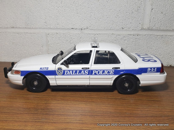 Custom 1/24th scale Dallas, Texas Police Ford Crown Victoria diecast model