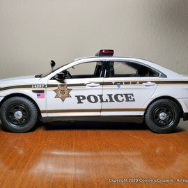 Custom 1/24th scale Tulsa, Oklahoma Police Ford Police Interceptor Sedan diecast car