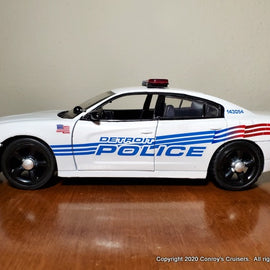 Custom 1/24th scale Detroit, Michigan Police Dodge Charger diecast car (flag graphics)