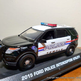 Custom 1/43rd scale Temple, Texas Police Ford Police Interceptor Utility diecast car