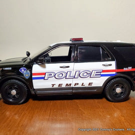 Custom 1/24th scale Temple, Texas Police Ford Police Interceptor Utility diecast car