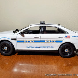 Custom 1/24th scale Nashville, Tennessee Metro Police Ford Police Interceptor Sedan diecast car