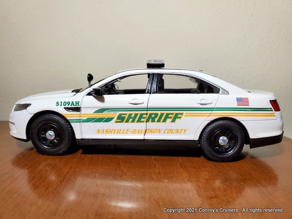 Custom 1/24th scale Nashville - Davidson County, Tennessee Sheriff Ford Police Interceptor Sedan diecast car