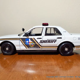 Custom 1/24th scale Bexar County, Texas Sheriff Ford Crown Victoria Police Interceptor diecast model