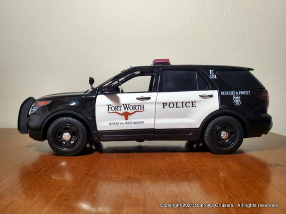Custom 1/24th scale Fort Worth, Texas Police Ford Police Interceptor Utility diecast car