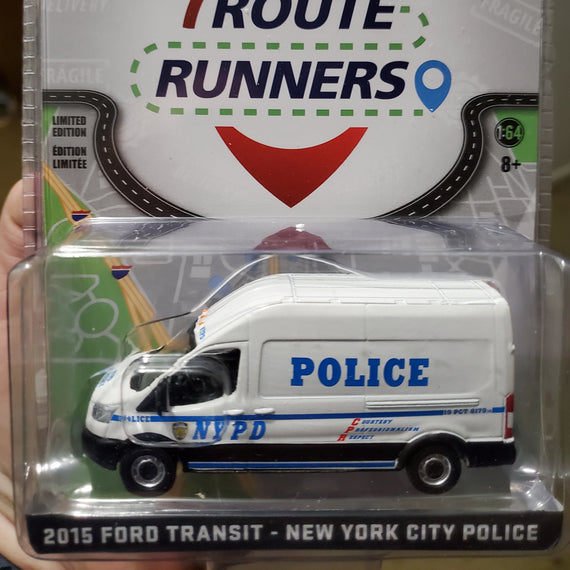 #53030-A 1/64th scale NYPD 2015 Ford Transit Long Wheel Base High Roof Van