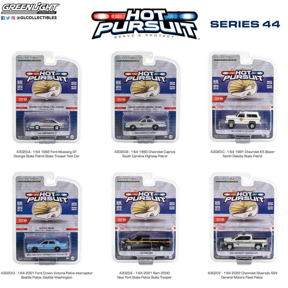 #43020 - 1/64th scale Greenlight Hot Pursuit Series 44 6-car set