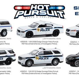 #43025 - 1/64th scale Hot Pursuit Special Edition: Cars of the Federal Bureau of Investigation (FBI) Police 6-Car Set
