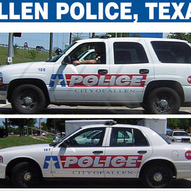 Allen, Texas Police Decals (older all white cars)