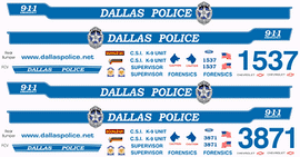 Dallas, Texas Police Decals (old graphics)