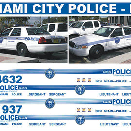 Miami, Florida Police Decals (Ford Crown Victoria)