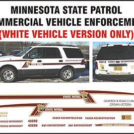 Minnesota State Patrol Commercial Vehicle Enforcement Decals (white vehicle)