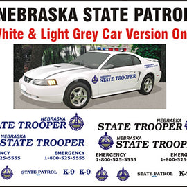 Nebraska State Patrol Decals (white and light gray cars only)