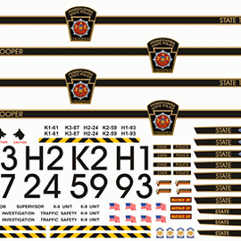 Pennsylvania State Police Decals (old graphics)