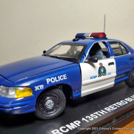 1/43rd scale Royal Canadian Mounted Police Ford Crown Victoria Police Interceptor (blue and white version)