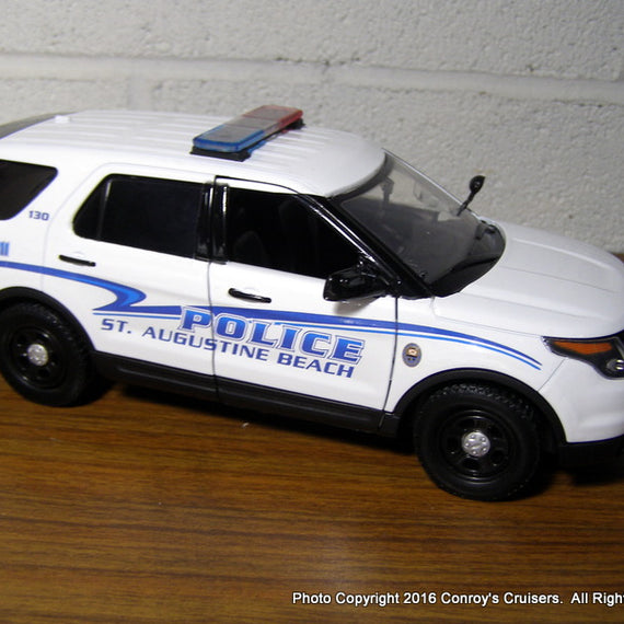 Custom 1/24th scale St. Augustine Beach, Florida Police Ford Police Interceptor Utility diecast car